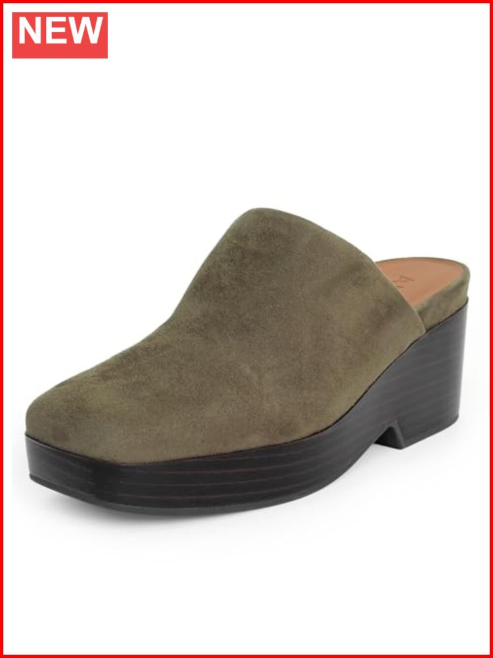 Faux Suede Mules with Ortholite Insole & Stacked Heel